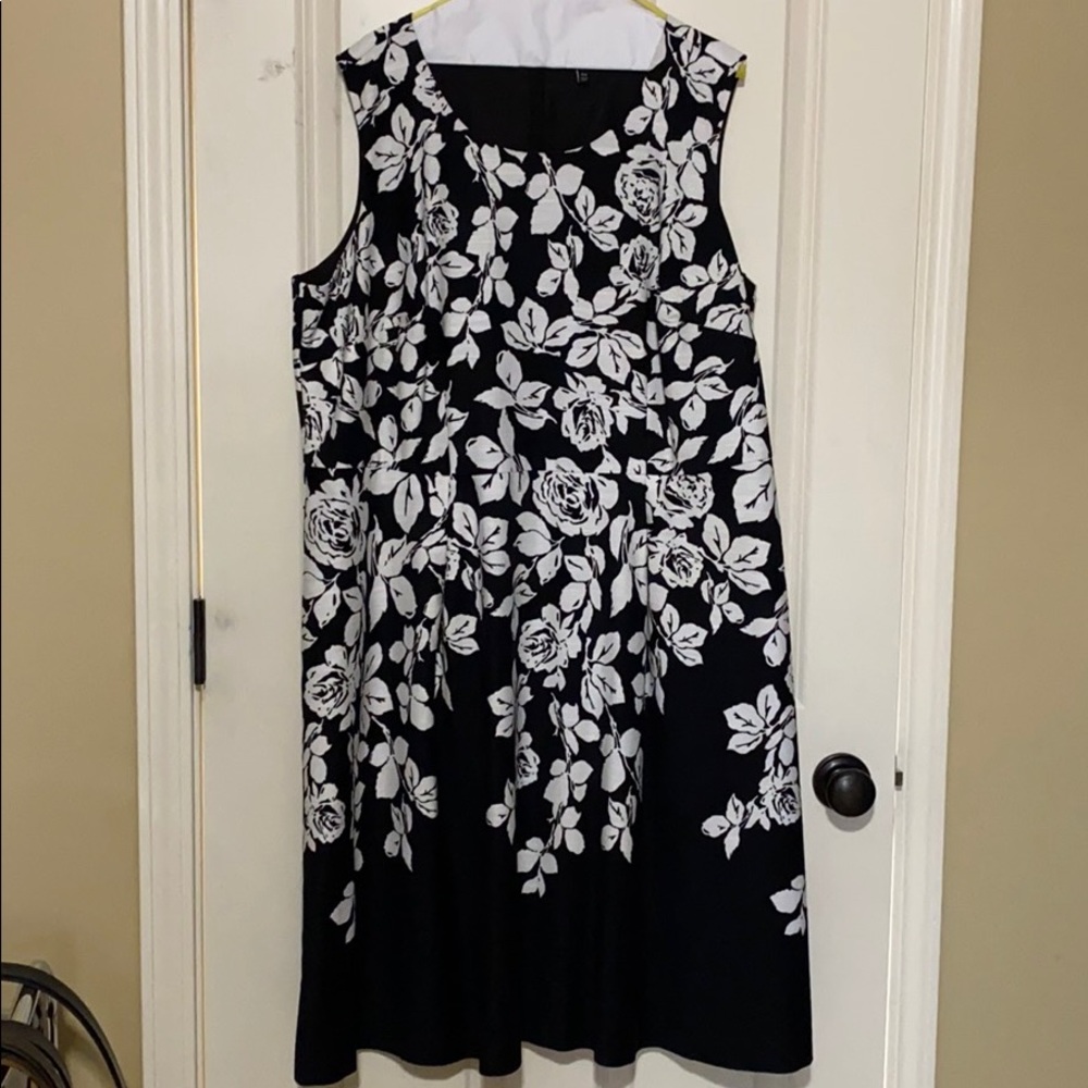 Black and white floral dress